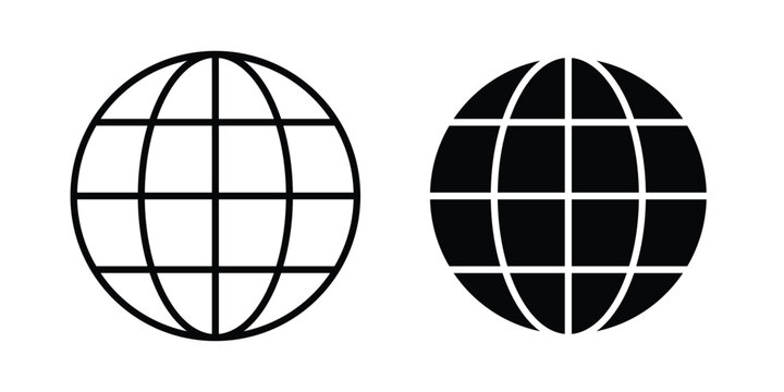 Internet icon in solid and flat style, Stroke icons.