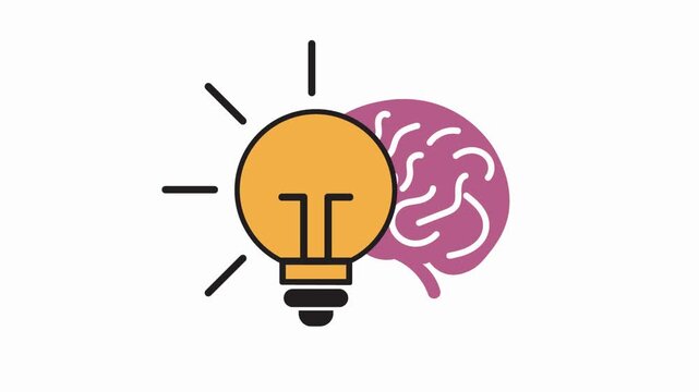 Creative Brain Animation Idea Icon