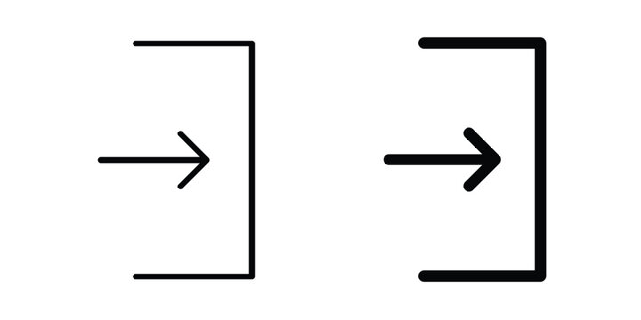 Log in icon in solid and flat style, Stroke icons.
