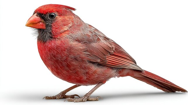  Cardinal bird isolated on a white background.