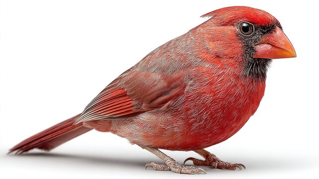  Cardinal bird isolated on a white background.