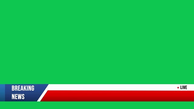 animation breaking news lower third with green screen