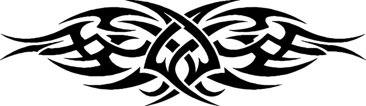 Tribal Art Symmetrical Decorative Tattoo Design