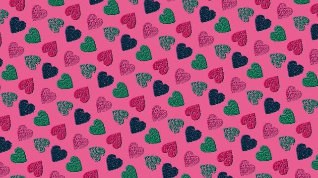 Textured Heart Pattern Seamless Repeat Pink Background Valentine Love Romance Celebration
