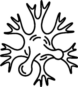 Abstract organic shape representing a biological cell or neuron