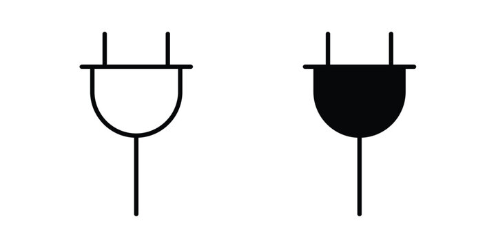 Power plug icon in solid and flat style, Stroke icons.