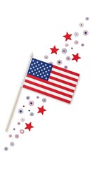Obraz premium American flag with red stars and circular patterns for fourth of july patriotic celebration and national holiday