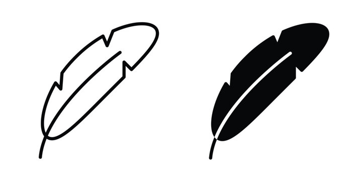 Quill icon in solid and flat style, Stroke icons.