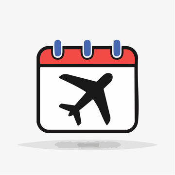 Airplane icon on a calendar page