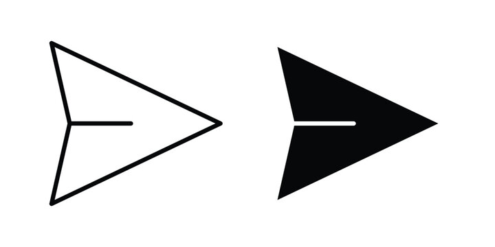 Send button icon in solid and flat style, Stroke icons.