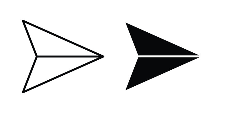 Send icon in solid and flat style, Stroke icons.