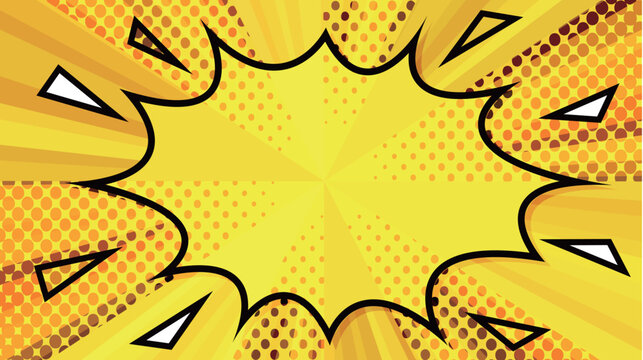 Vibrant Yellow Comic Book Style Pop Art Burst Background