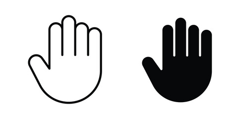 Fototapeta premium Stop icon in solid and flat style, Stroke icons.