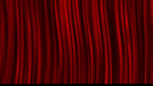4K UHD Luxurious red theater curtain animation with gentle fabric movement, abstract background