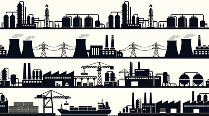 Fototapeta premium Industrial factory buildings and machinery.