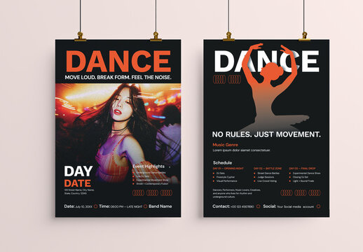 Modern Dance Festival Event Flyer Layout