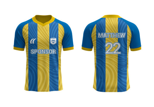 Blue Yellow Sports Jersey Design Layout