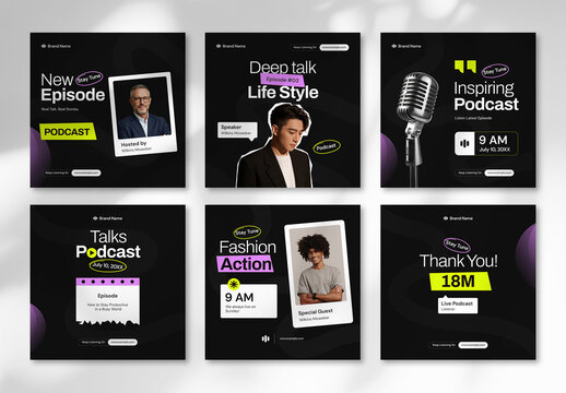 Podcast Social Media Post Template