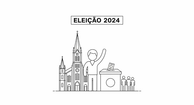 Citizen voting at local polling station for 2024 elections