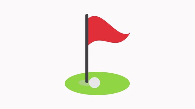 Golf Flag Animation Sports Icon