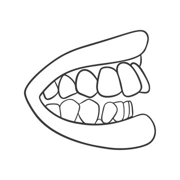 Dental protusion Handdrawn icon illustration