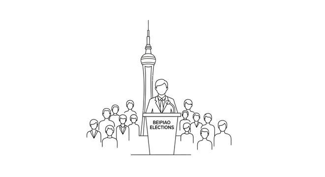 Political candidate delivering speech at election rally
