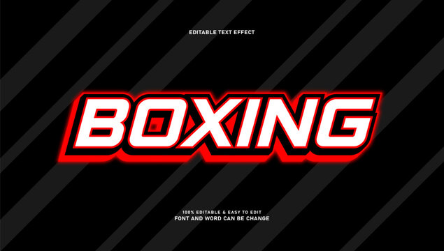 Boxing Text Effect - Sporty Red and White Bold Editable Font Style
