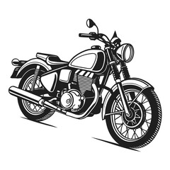 Fototapeta premium Black and white illustration of a classic motorcycle