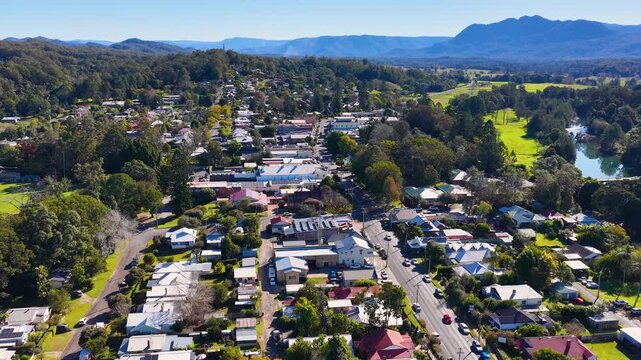 Aerial View of Maleny Town in Queensland Australia