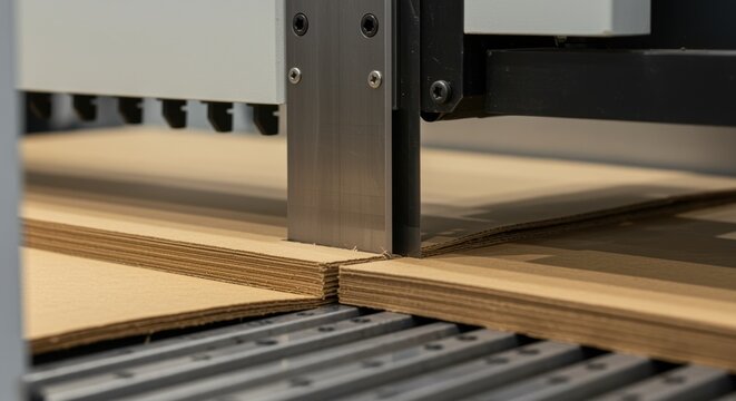 Cardboard machine cutting corrugated board with precision for packaging production