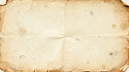 Fototapeta premium Vintage aged paper background with a distressed and crumpled texture, showcasing a faded sepia tone and antique feel