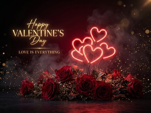 Gemini said

Celebrate a happy Valentine's Day with a romantic greeting card design featuring a red heart frame decorated with rose flowers and elegant floral vector illustrations for a holiday gift i