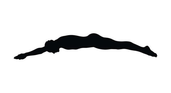 Swimmer in freestyle stroke black silhouette on white background high quality professional