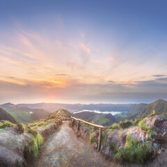 Obraz premium Mountain landscape Ponta Delgada island, Azores