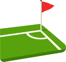 Corner kick flag on soccer field illustration with sports field corner area set piece game play football field corner mark football illustration competition © UttamChandra