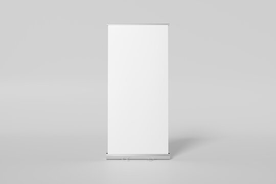 Banner Isolated White Pull Up Display Stand for Product Promotion