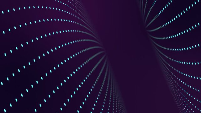 Abstract tunnel of glowing dots forms futuristic digital data visualization