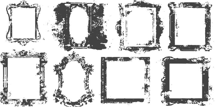 ld Grunge Frame Border Texture, Square Black Distressed Frame with Dust and Grain Effect, Vintage Rough Edge Frame on Isolated Background for Posters, Editing and Design Projects.