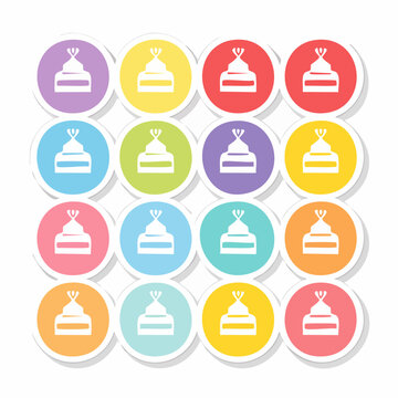 Collection of Teepee Icons in Various Colors