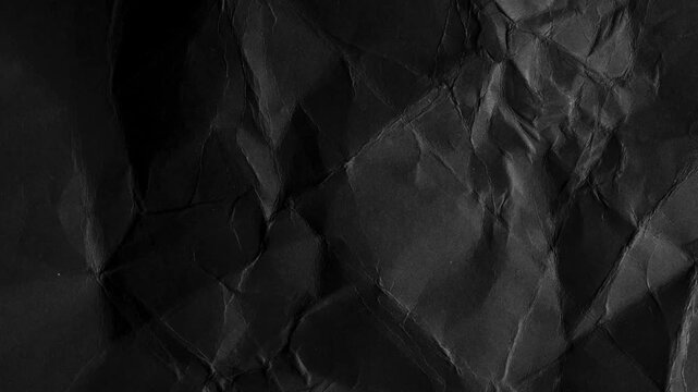 Dark Crumpled Paper Texture Background abstract black