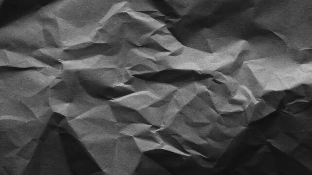 Dark Crumpled Paper Texture With Deep Folds wrinkled