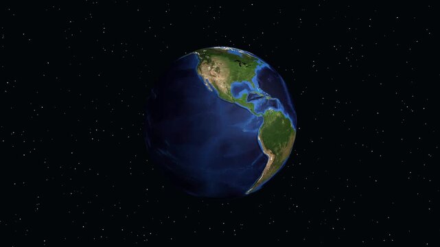 Animated Globe Zooming Into Uberaba Brazil with Geographic Data Overlay