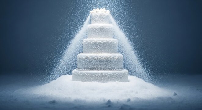 Wedding cake with sugar powder explosion