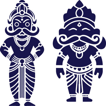 Onam festival silhouette vector