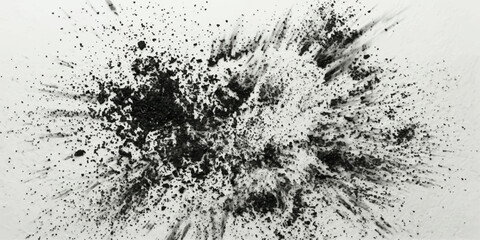 Abstract explosion of black ink powder creates a visually striking and dynamic abstract composition, perfect for adding a touch of drama to any project © Rakib