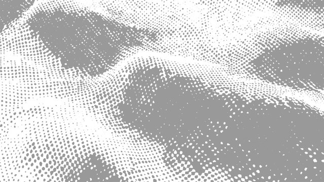 Halftone pattern with varying dot density and gradient effect on gray background