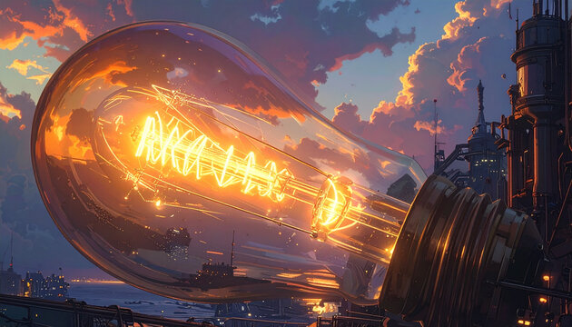 Giant illuminated light bulb concept