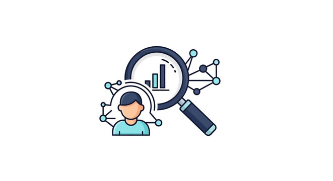 Businessman Analyzing Data With Magnifying Glass.
