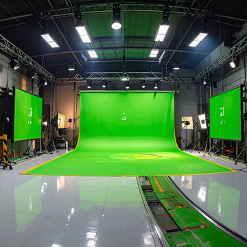 Green screen studio-opstelling voor productie