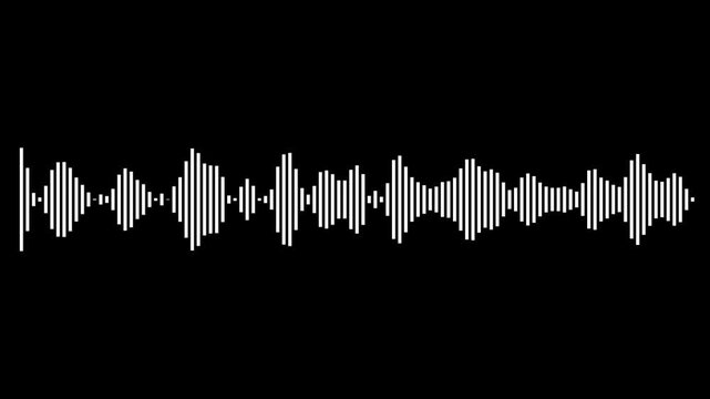 Digital audio frequency spectrum analyzer waveform on black background.